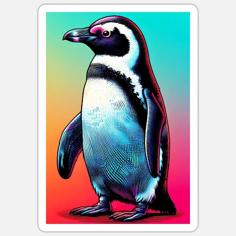 Pinguin - Sticker Größe S (10 x 10 cm) - Mattweiß