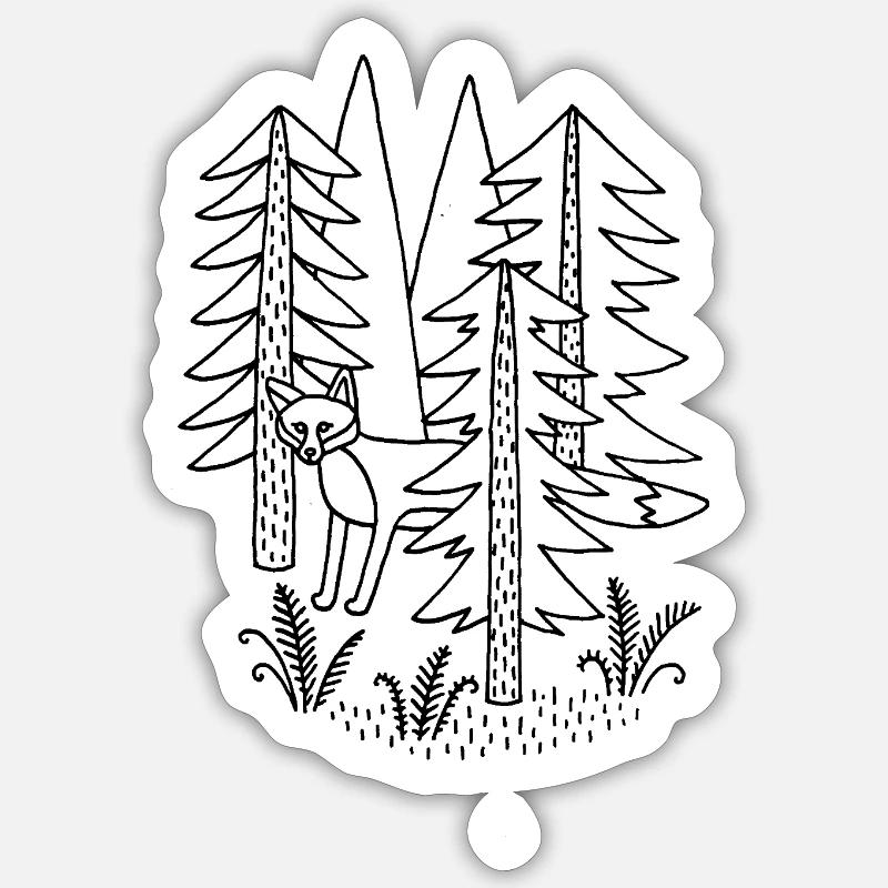 Foxi - Sticker taille S (10 x 10 cm) - blanc mat