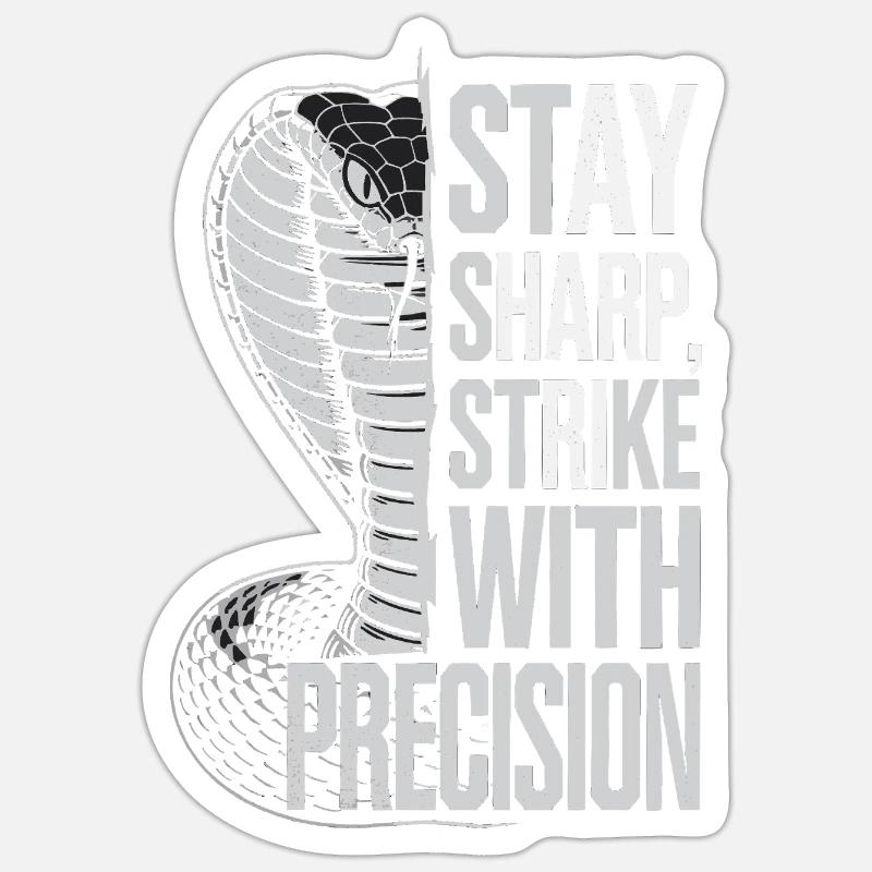 Cobra with Precision Quote - Sticker size S (10 x 10 cm) - white matte