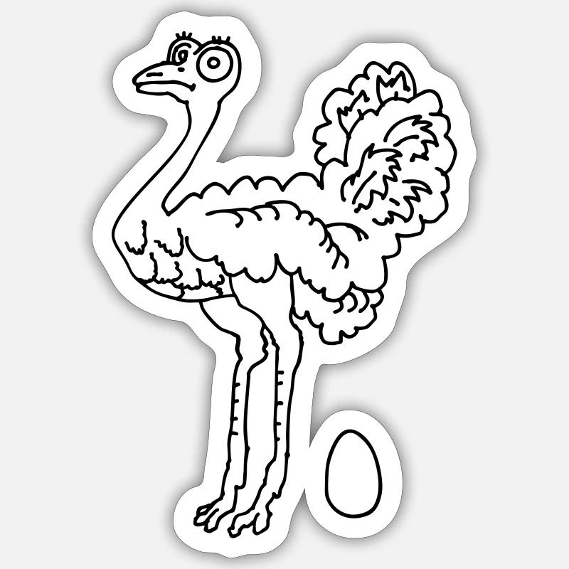 Autruche Sticker taille S (10 x 10 cm)
