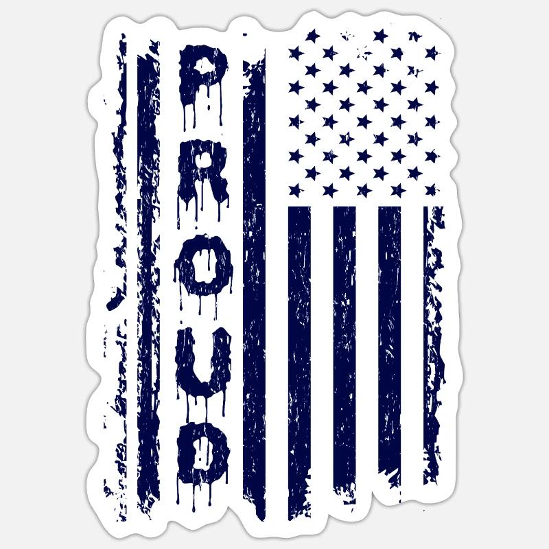 American flag with graffiti style - Sticker size S (10 x 10 cm) - white matte