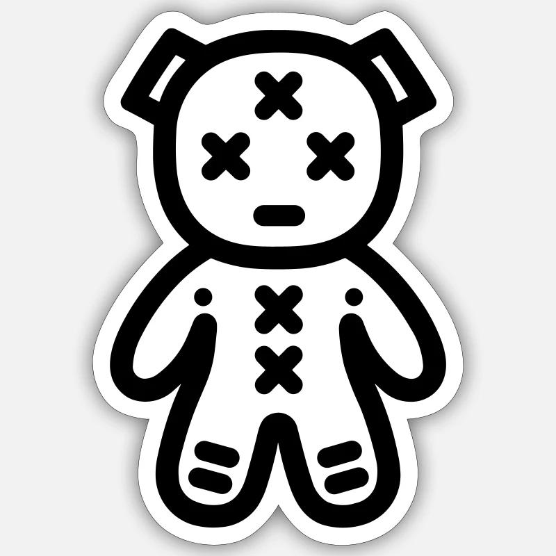 Voodoo Doll - Sticker size S (10 x 10 cm) - white matte