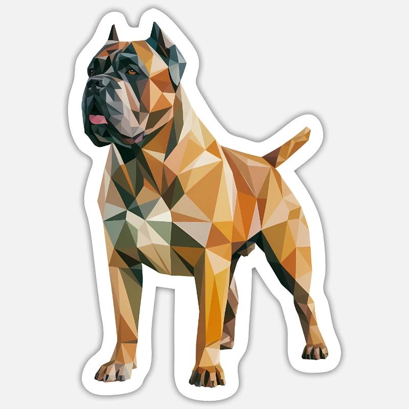 Mastiff - Cool Low Poly Logo - Sticker size S (10 x 10 cm) - white matte
