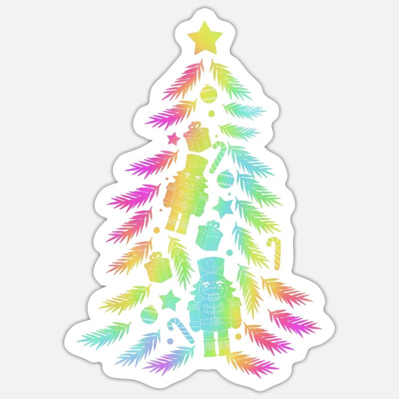 Christmas Tree Nutcracker - Sticker size S (10 x 10 cm) - white matte