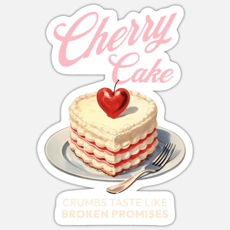 Cherries Cherry Pie Baking Gift - Sticker size S (10 x 10 cm) - white matte