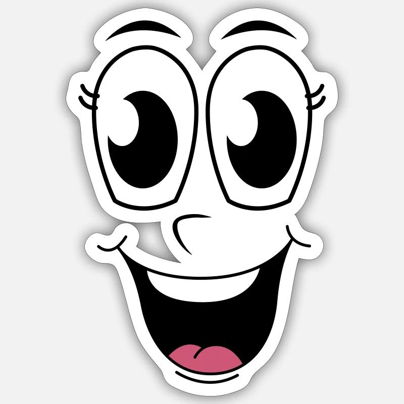 Happy Face  - Sticker size S (10 x 10 cm) - white matte