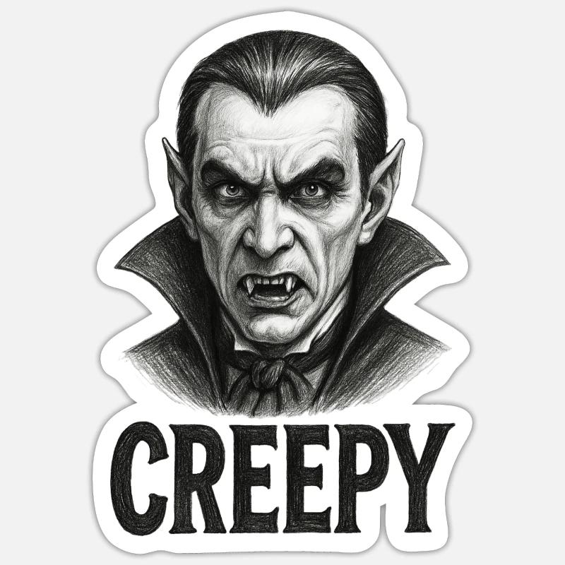 Furchterregender Vampir - Halloween Sticker Größe S (10 x 10 cm)