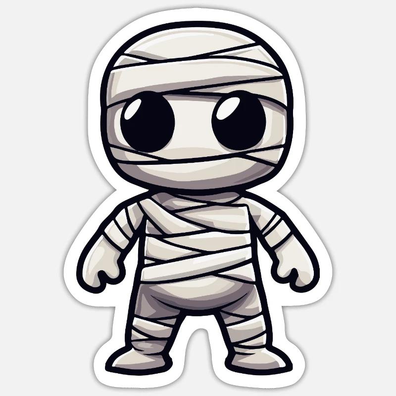 Mummy Halloween Cute Comic - Sticker size S (10 x 10 cm) - white matte
