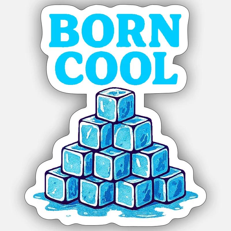 Eisblock Pyramide Blau - Sticker Größe S (10 x 10 cm) - Mattweiß