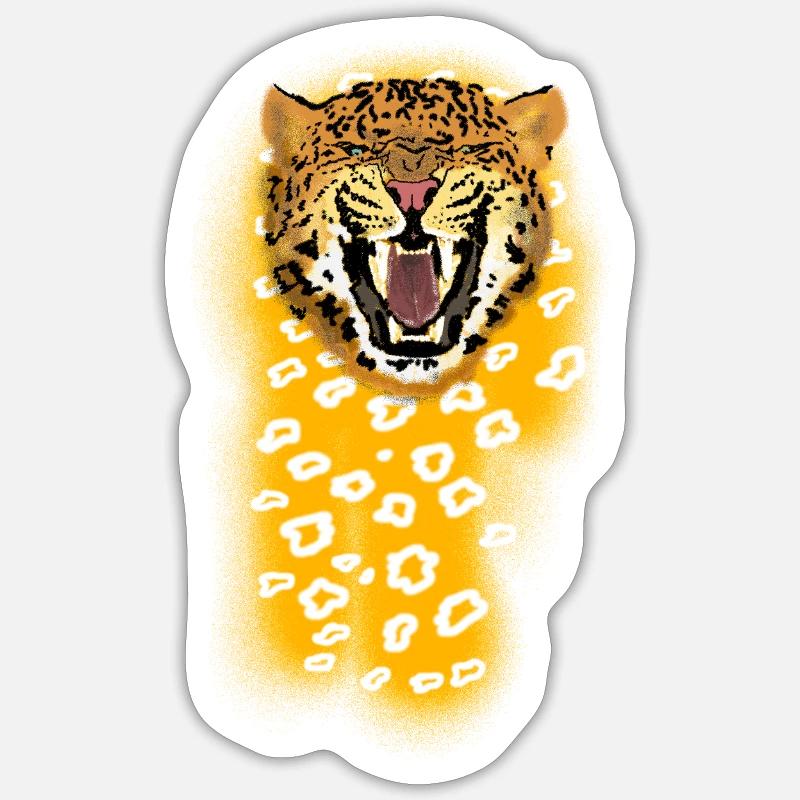 Roaring Leopard Sticker size S (10 x 10 cm)