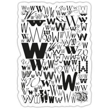 Typo W – Buchstaben Design für Schriftliebhaber - Sticker Größe S (10 x 10 cm) - Mattweiß - Vorne
