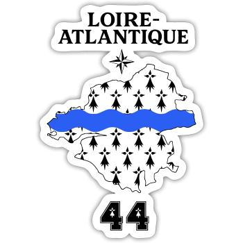 Loire Atlantique 44 - Sticker Größe S (10 x 10 cm) - Mattweiß - Vorne