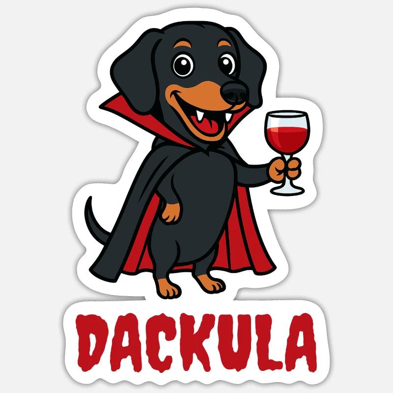 DACKULA - Sticker size S (10 x 10 cm) - white matte