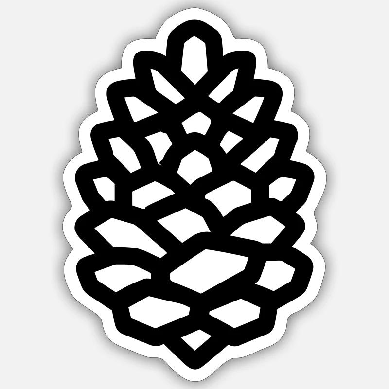 Pine Cone - Sticker size S (10 x 10 cm) - white matte