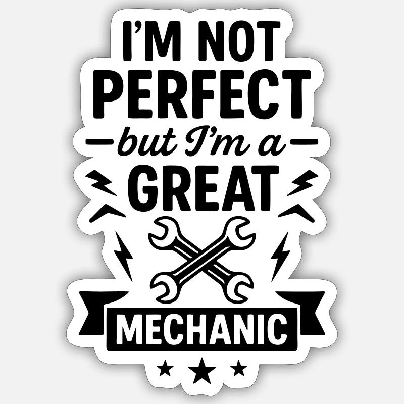 Super mechanic workshop - Sticker size S (10 x 10 cm) - white matte