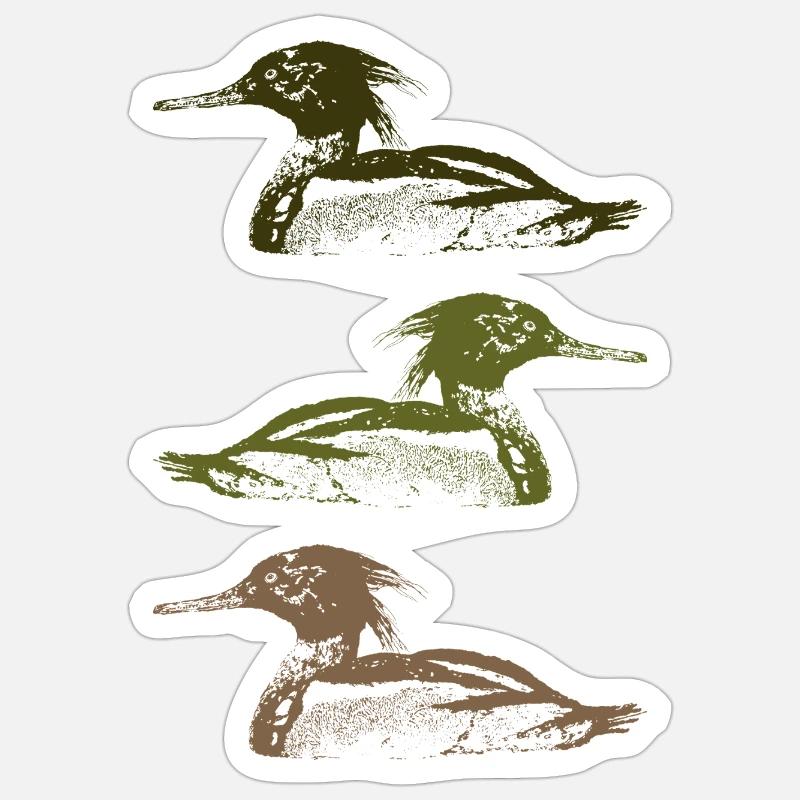 MERGUS - Sticker taille S (10 x 10 cm) - blanc mat