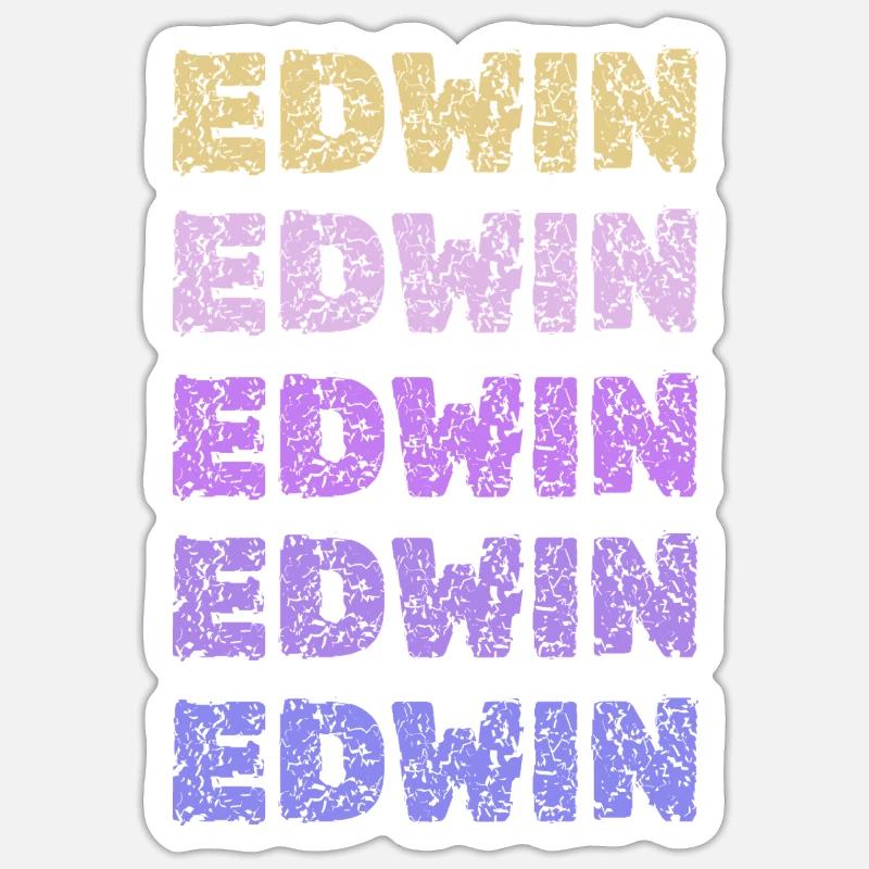 Edwin als Edwin - Sticker Größe S (10 x 10 cm) - Mattweiß