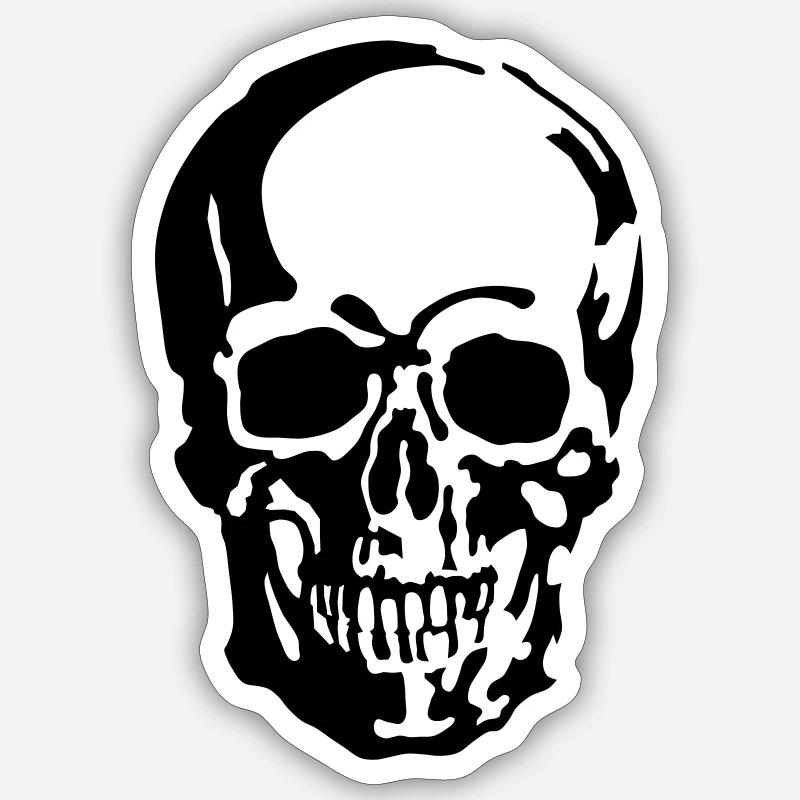 Schädel - Sticker Größe S (10 x 10 cm) - Mattweiß