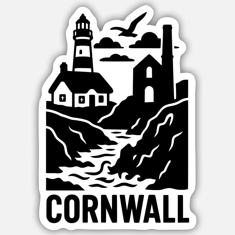 Cornwall Silhouette Sticker size S (10 x 10 cm)