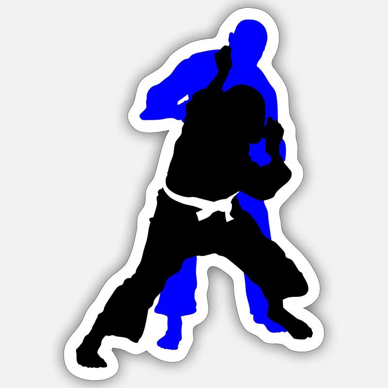 Judo - Sticker taille S (10 x 10 cm) - blanc mat