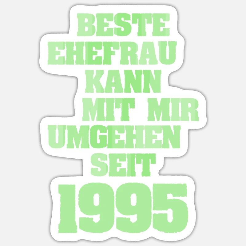 Mariage 1995 - Sticker taille S (10 x 10 cm) - blanc mat