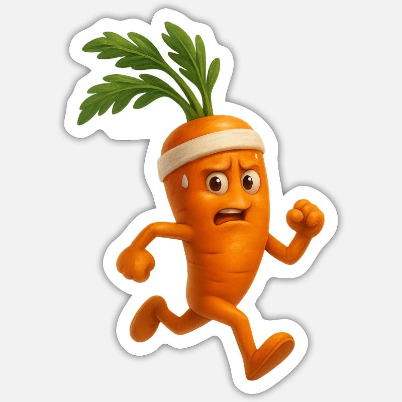 Carottes de jogging - Sticker taille S (10 x 10 cm) - blanc mat