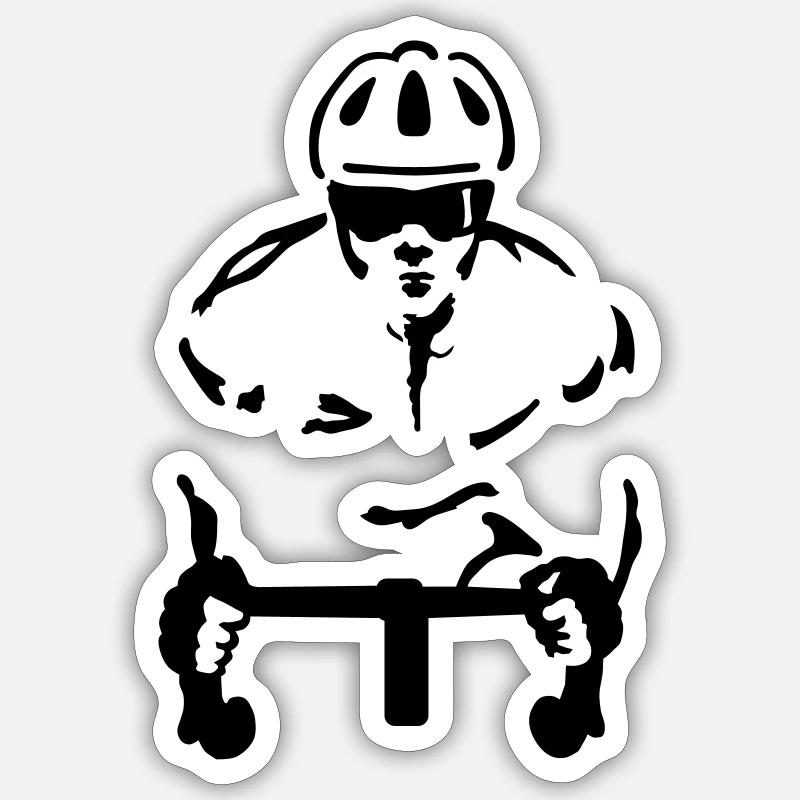 Coureur - Sticker taille S (10 x 10 cm) - blanc mat