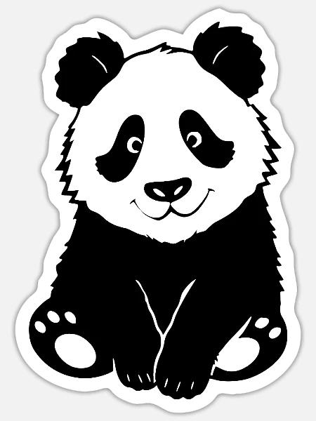 Pandabär Bär Bärchen T-shirt Geschenk Kinder - Sticker Größe S (10 x 10 cm) - Mattweiß
