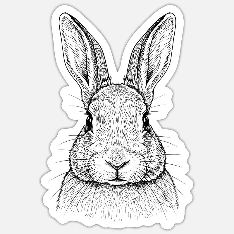 Rabbit Bunny - Sticker size S (10 x 10 cm) - white matte