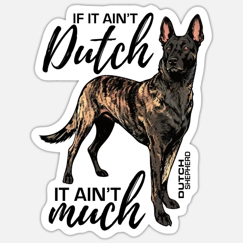 Dutchie - Holländischer Schäferhund Sticker Größe S (10 x 10 cm)