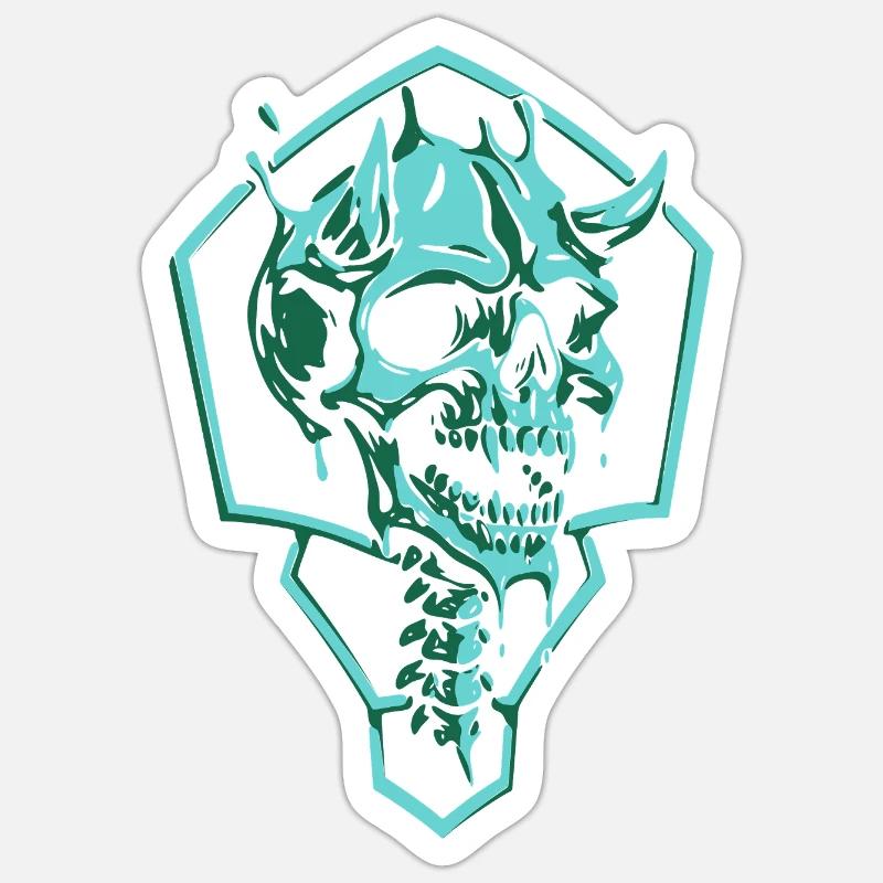Torn Emerald Skull Sticker size S (10 x 10 cm)