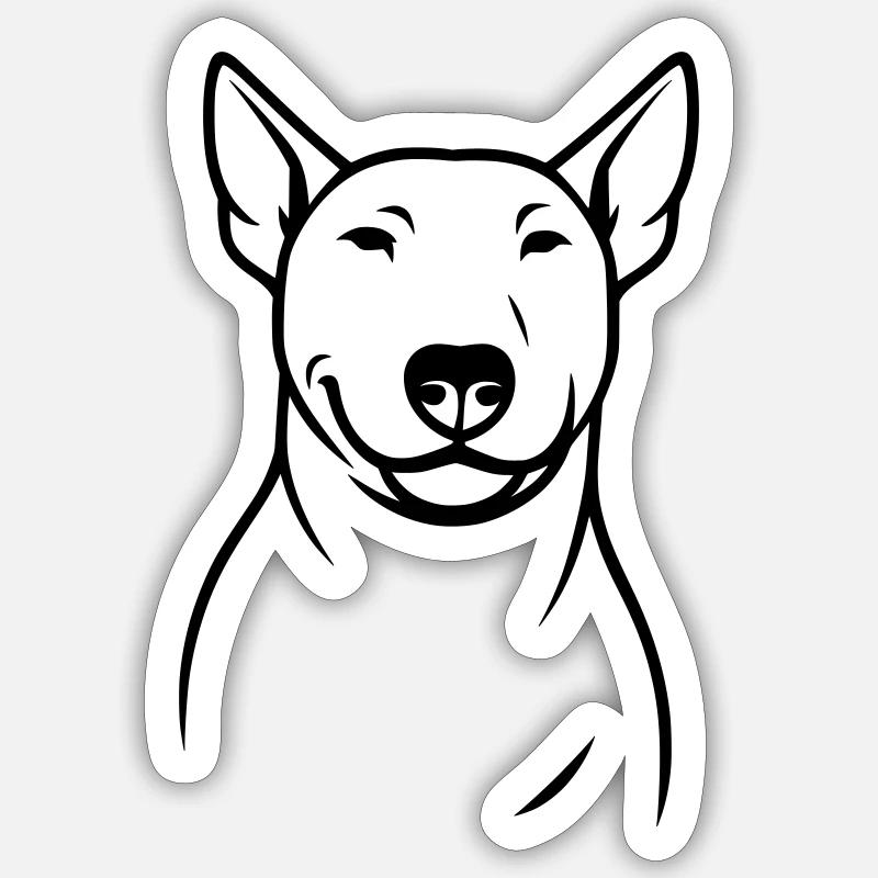 Stylized Bull Terrier Silhouette - Sticker size S (10 x 10 cm) - white matte