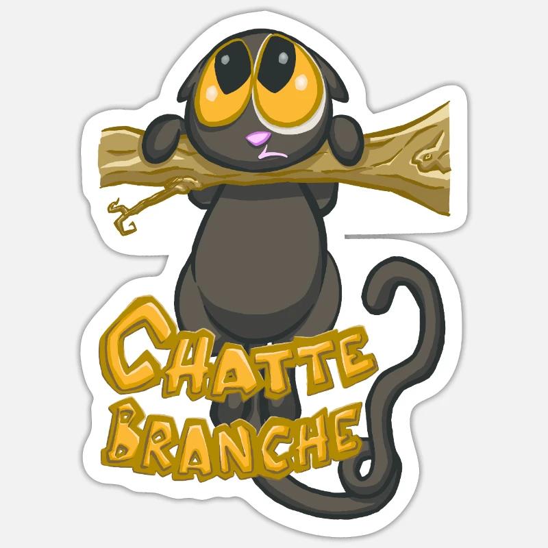chatte branche ? Sticker taille S (10 x 10 cm)