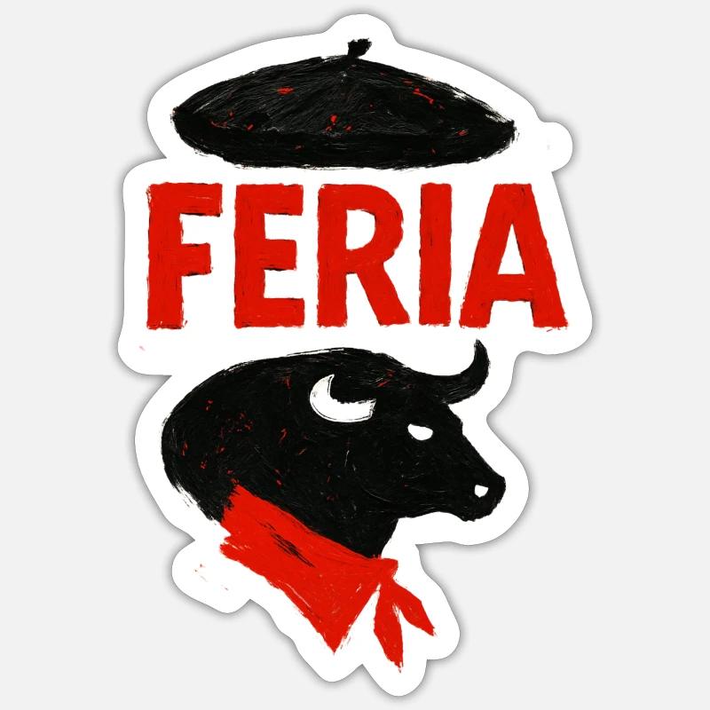 Feria - Pays Basque - Sticker taille S (10 x 10 cm) - blanc mat