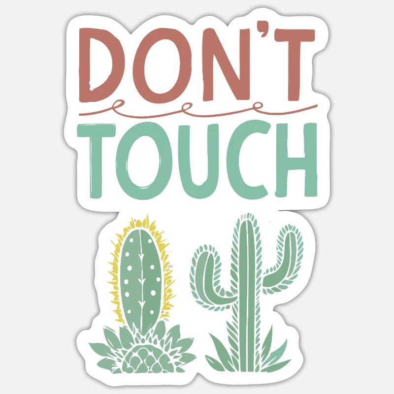 Do not touch Cactus - Sticker size S (10 x 10 cm) - white matte