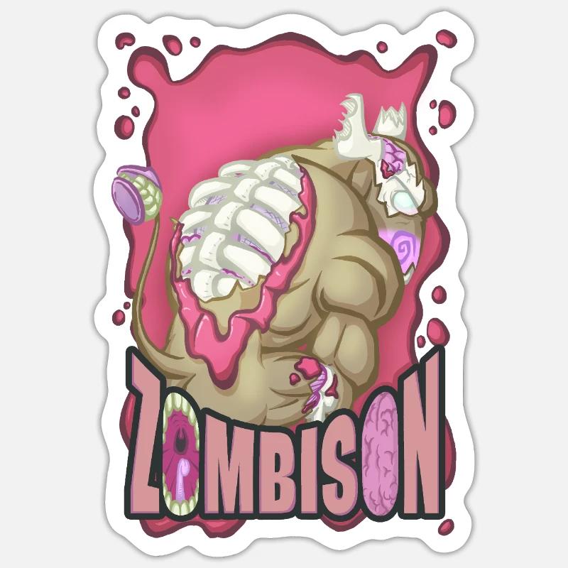 Zombison 2 - Sticker taille S (10 x 10 cm) - blanc mat
