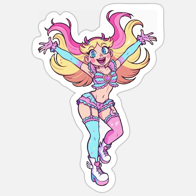 Star Butterfly Rainbow Hero - Sticker size S (10 x 10 cm) - white matte