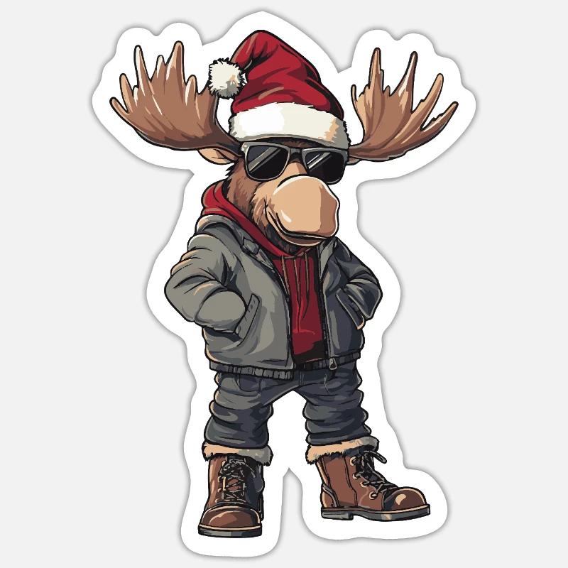 Orignal Noël Hiver - Sticker taille S (10 x 10 cm) - blanc mat