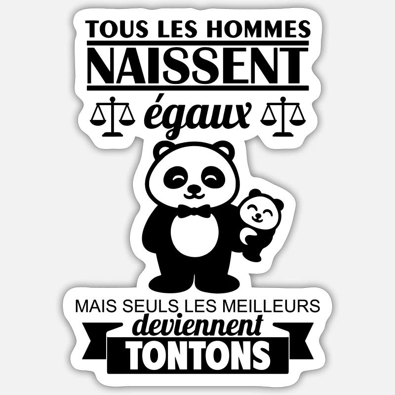 All men equal uncles uncle - Sticker size S (10 x 10 cm) - white matte