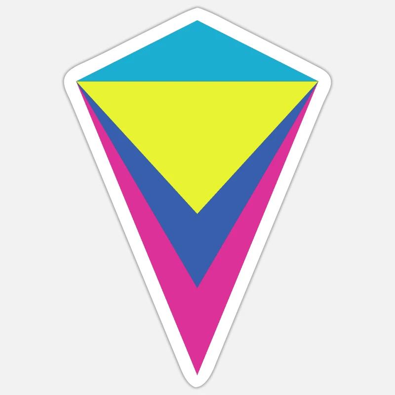 Multi-layered neon diamond - Sticker size S (10 x 10 cm) - white matte