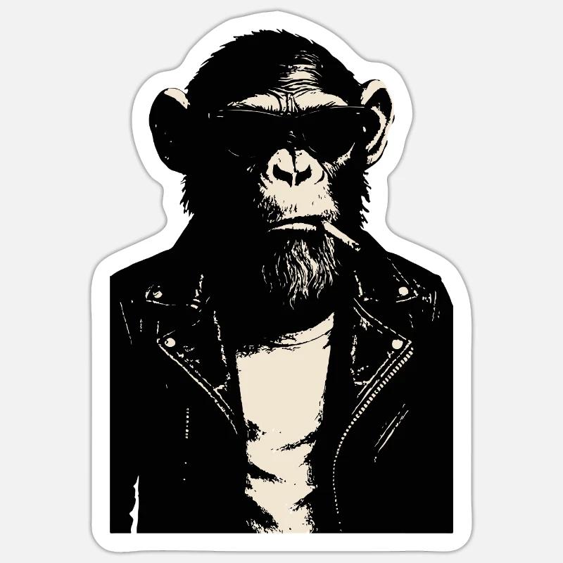 Monkey Rebel Leather Jacket Sticker size S (10 x 10 cm)