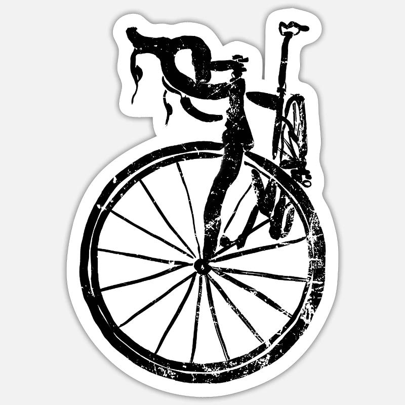 bicyclette - Sticker taille S (10 x 10 cm) - blanc mat