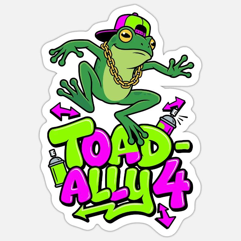 Toad-Ally 4 Cool Toad - Sticker size S (10 x 10 cm) - white matte