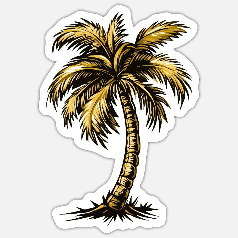 Palm Tree Beach Sticker size S (10 x 10 cm)