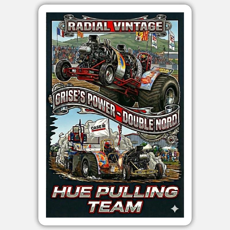 Vintage radial Engine  Sticker taille S (10 x 10 cm)