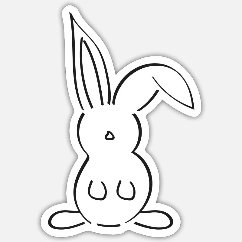 Plan de ligne Bunny Bunny Bunny Minimaliste Sticker taille S (10 x 10 cm)