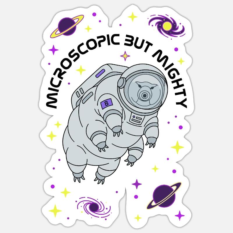 Microscopic But Mighty 8. Geburtstag Bärtierchen Sticker Größe S (10 x 10 cm)