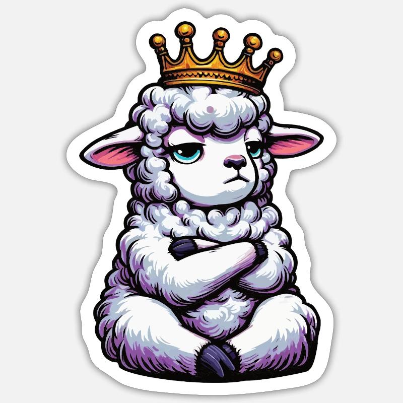 Schaf Schafe Schäfer Schafhalter Schafbock - Sticker Größe S (10 x 10 cm) - Mattweiß