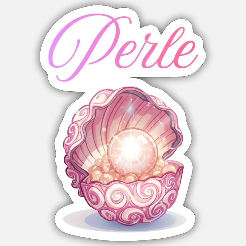 Pearl in the Rose Shell - Sticker size S (10 x 10 cm) - white matte