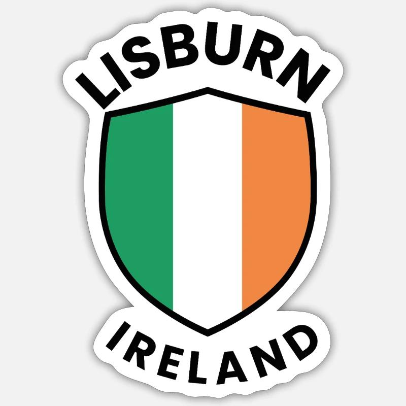 Drapeau d’Irlande de Lisburn Sticker taille S (10 x 10 cm)